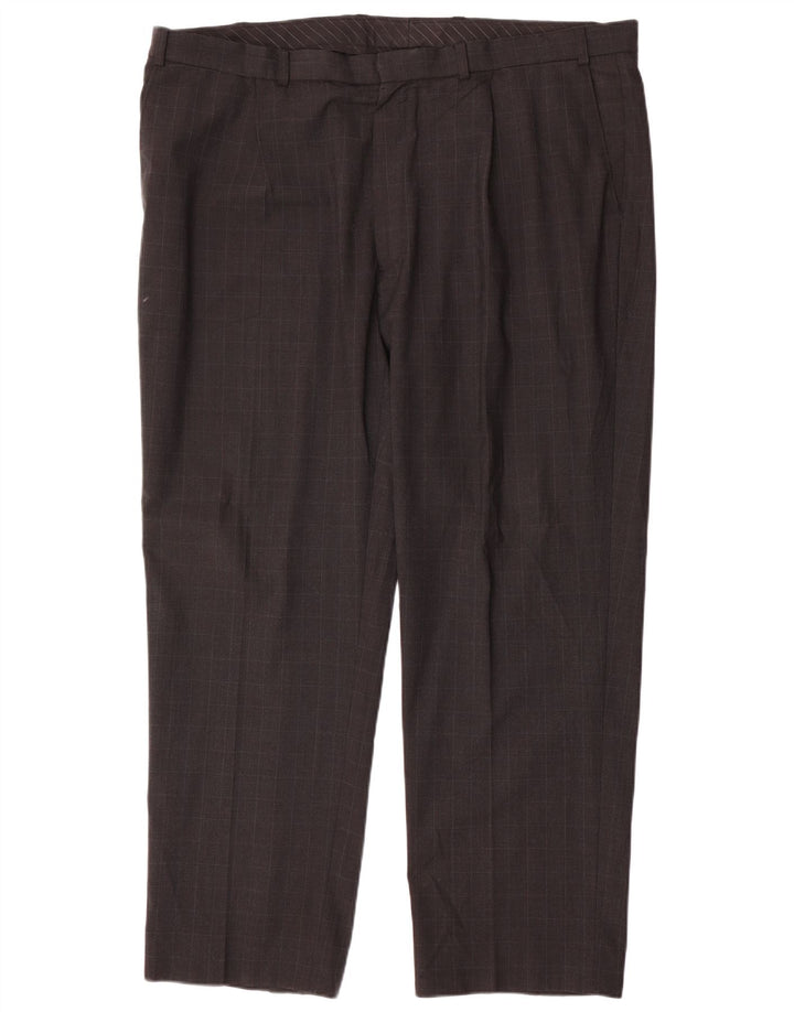 Ανδρικό ίσιο παντελόνι Marks & Spencer W44 L31 Grey Check Polyester