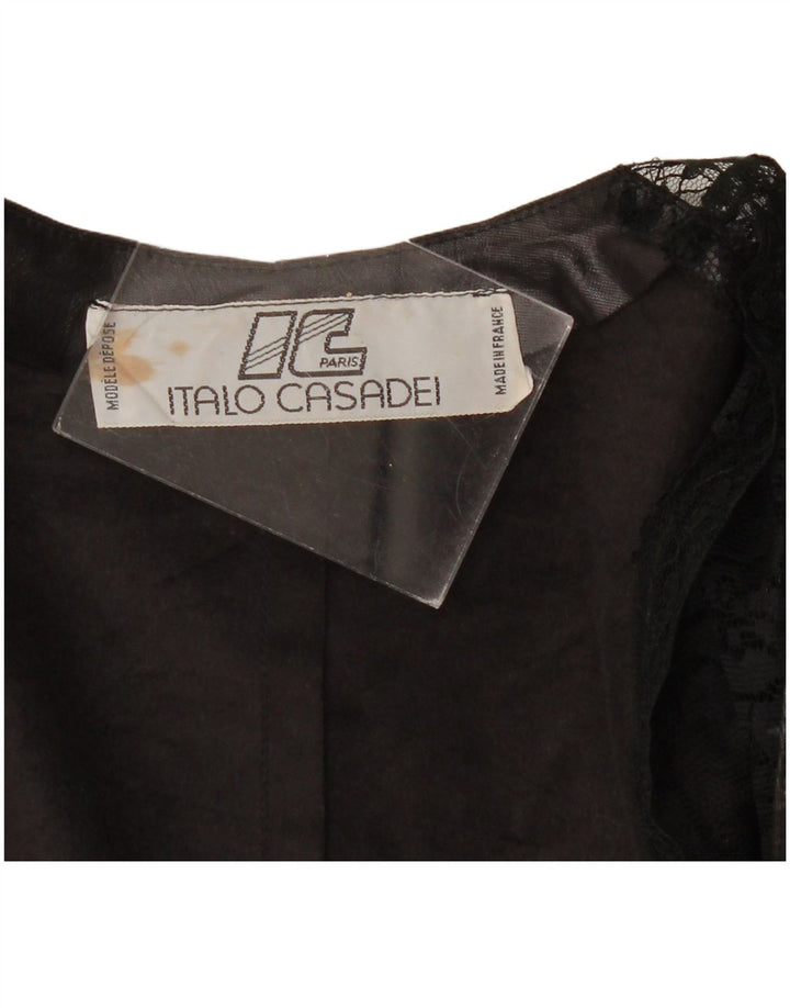 VINTAGE Γυναικεία Ζακέτα με μανίκια 3/4 UK 10 Small Black