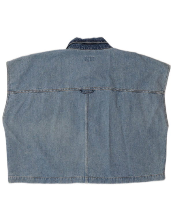 Mustang Γυναικείο Crop Τζιν Gilet UK 22 3XL Blue Cotton