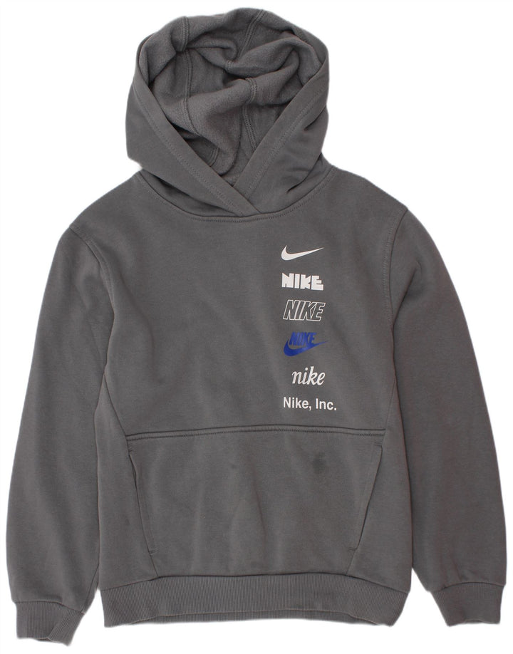Nike Boys Graphic Hoodie Jumper 10-11 ετών μεσαίο γκρι βαμβακερό