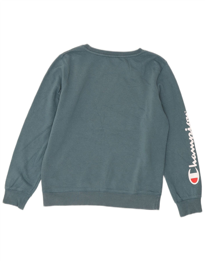 Champion Γυναικείο Γραφικό Φούτερ Jumper UK 14 Μεσαίο Μπλε Βαμβακερό