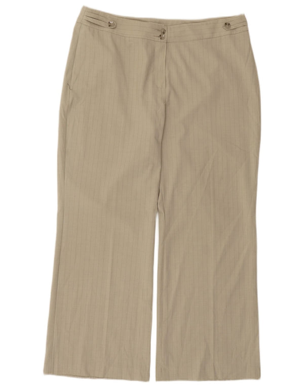 Γυναικεία Casual Παντελόνια Marks & Spencer UK 16 Large W34 L28 Beige Pinstripe
