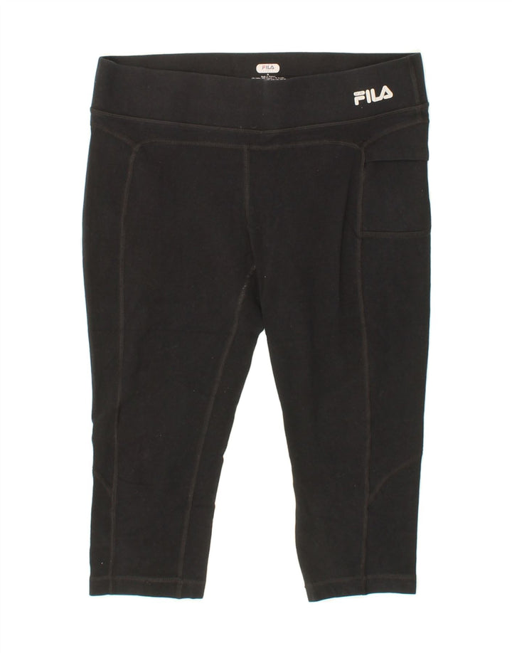 FILA Womens Capri Leggings UK 14 Medium  Black Vintage Fila and Second-Hand Fila from Messina Hembry 