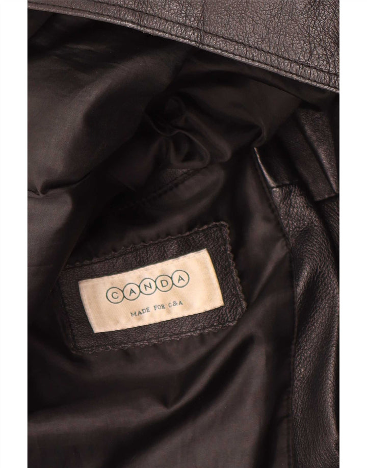 Canda Womens By C&A Leather Biker Jacket UK 12 Medium Black
