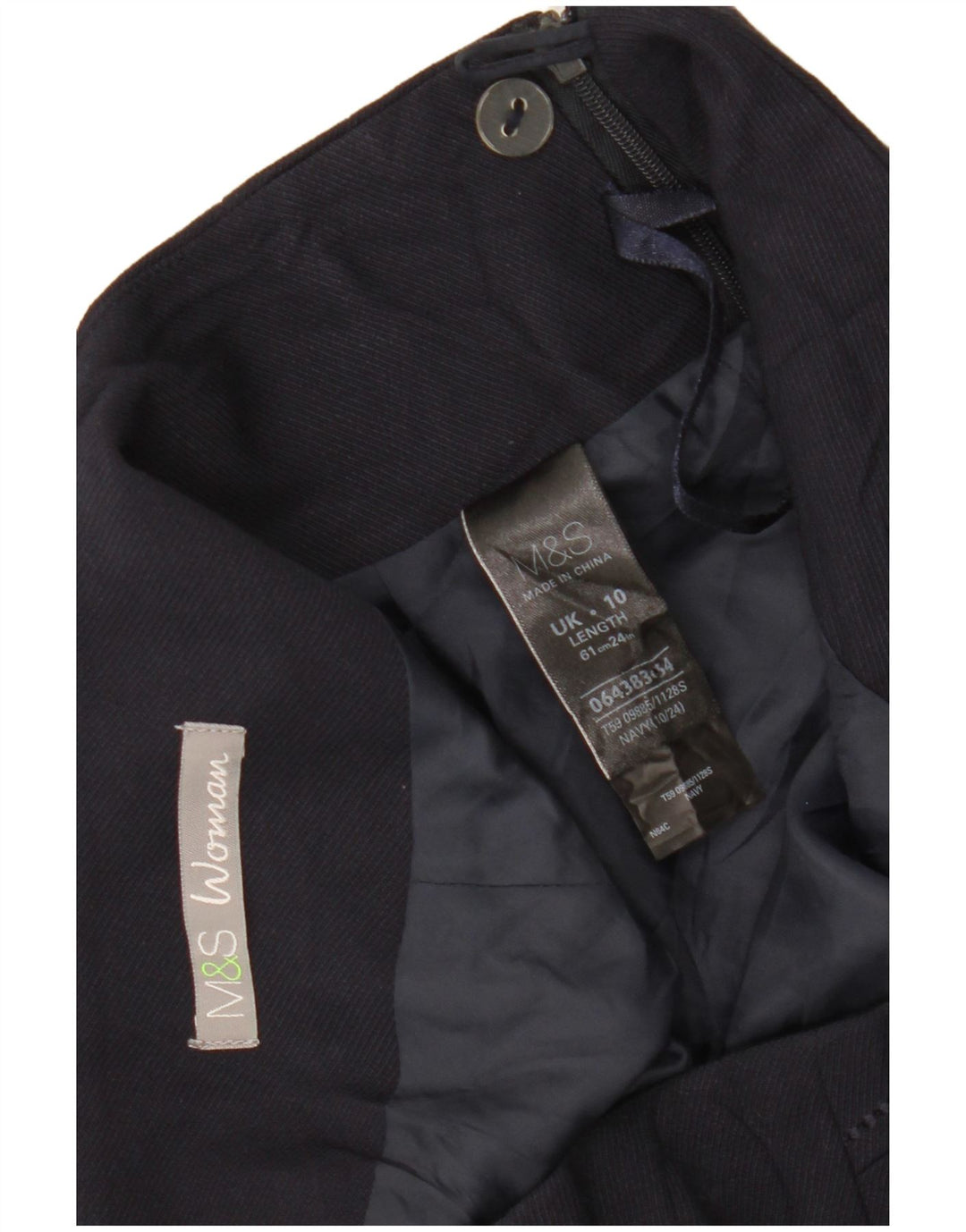 MARKS & SPENCER Γυναικεία ίσια φούστα UK 10 Small W30 Navy Blue Polyester