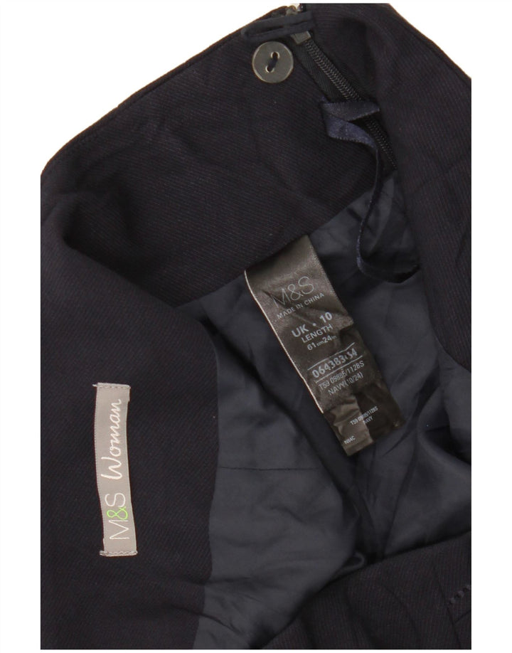 MARKS & SPENCER Γυναικεία ίσια φούστα UK 10 Small W30 Navy Blue Polyester