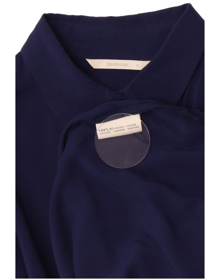 Carrera Γυναικείο πουκάμισο Μπλούζα UK 10 Small Navy Blue Viscose