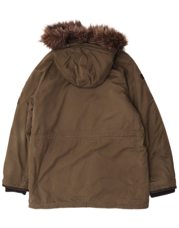 Superdry Ανδρικό μπουφάν Parka με κουκούλα UK 40 Large Khaki Polyester