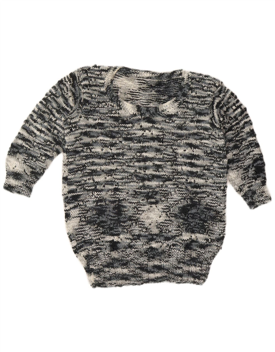 Vintage γυναικείο πουλόβερ με λαιμόκοψη UK 12 Medium Grey