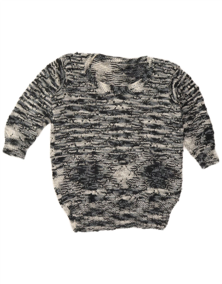 Vintage γυναικείο πουλόβερ με λαιμόκοψη UK 12 Medium Grey