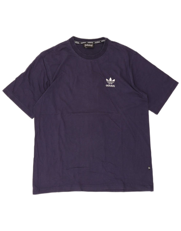Ανδρικό γραφικό μπλουζάκι Adidas τοπ UK 40/42 μεσαίου μπλε βαμβακερό