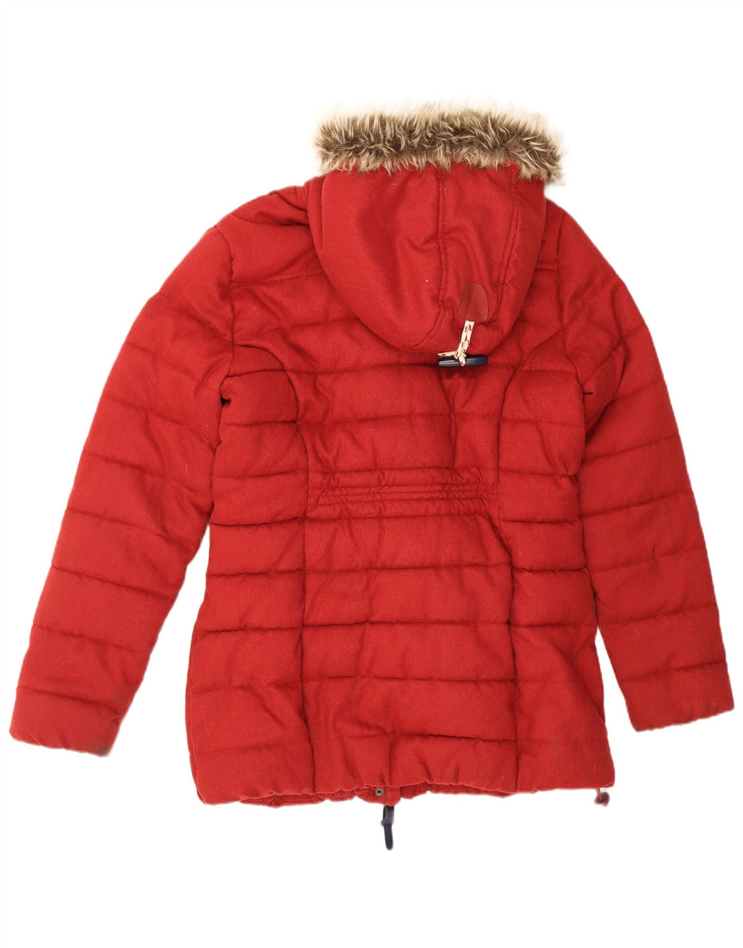 Superdry Γυναικείο παλτό με κουκούλα UK 16 Large Red Polyester