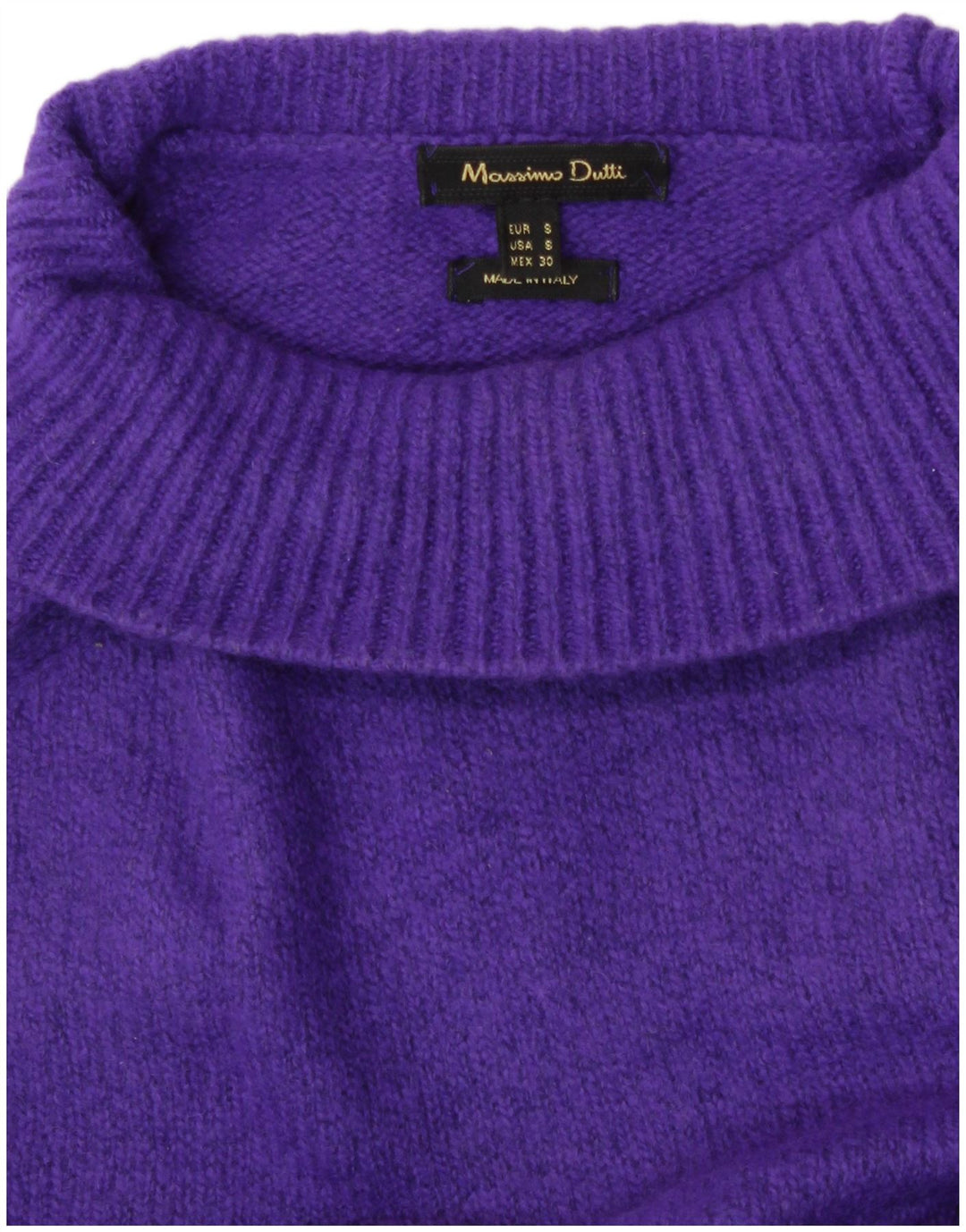 Massimo Dutti Γυναικείο πουλόβερ μεγάλου μεγέθους με ρολό λαιμόκοψη UK 10 Small Purple