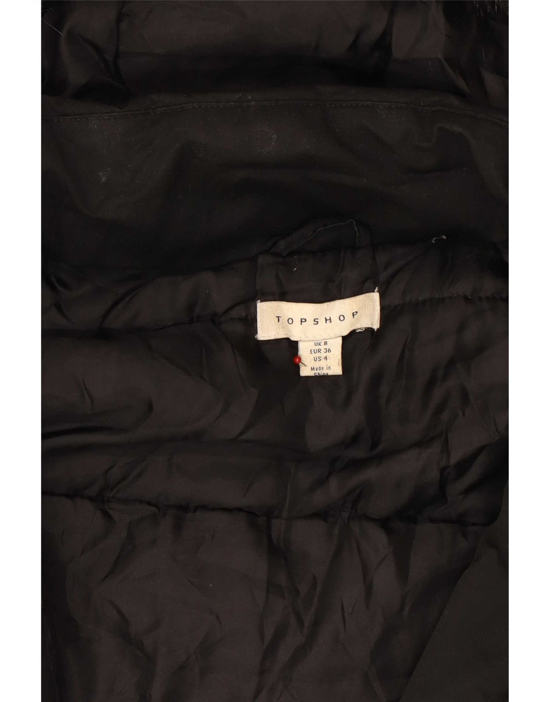 Topshop Γυναικείο μπουφάν Parka με κουκούλα UK 8 Small Black Polyester