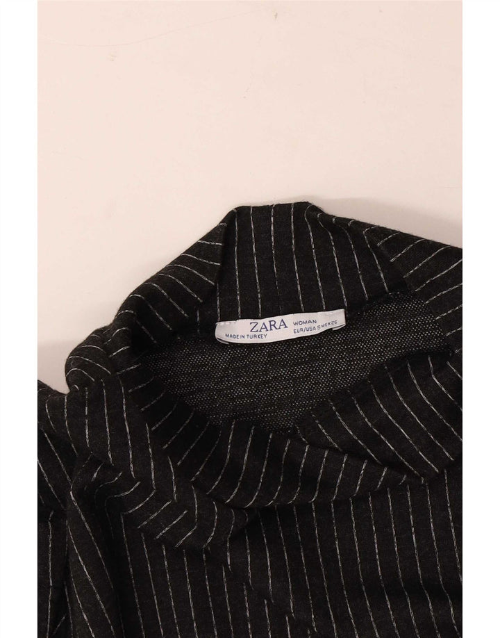 Zara Γυναικείο φόρεμα Shift UK 10 Small Black Pinstripe