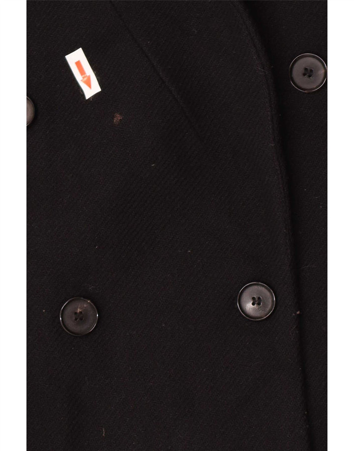 Zara Γυναικείο Παλτό με διπλό στήθος UK 14 Medium Black Wool