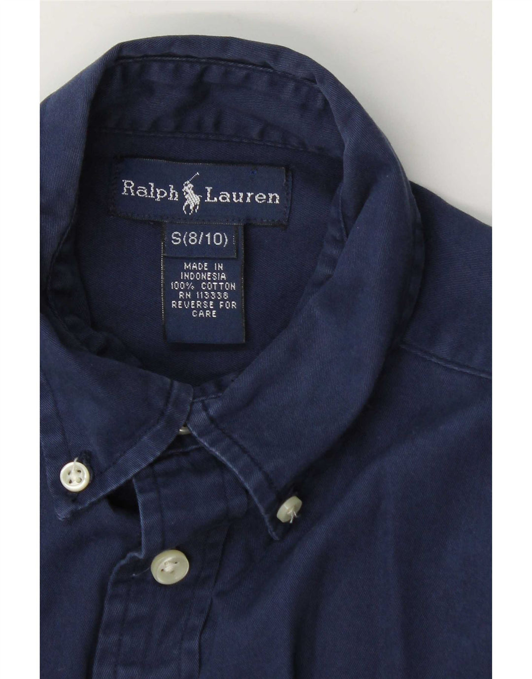 Ralph Lauren Boys πουκάμισο 8-9 ετών Small Navy Blue Cotton