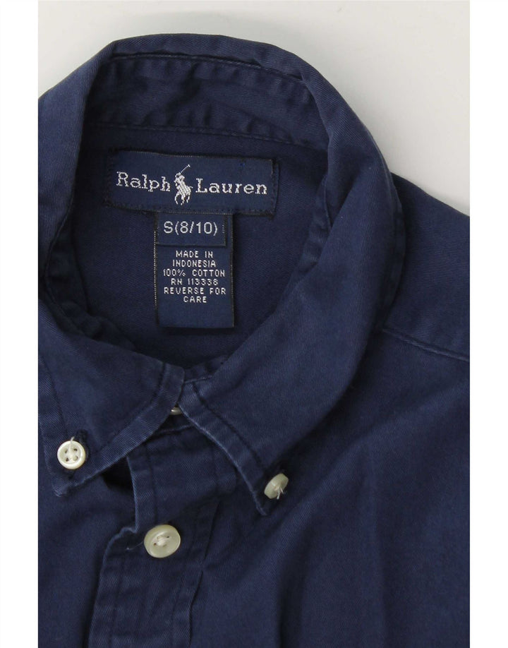 Ralph Lauren Boys πουκάμισο 8-9 ετών Small Navy Blue Cotton