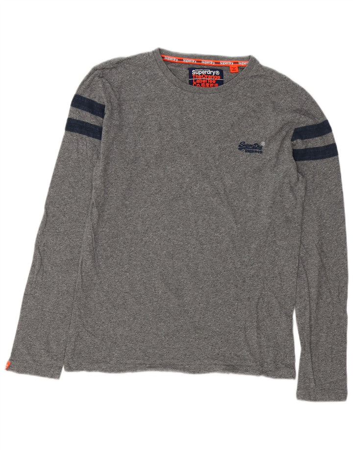 Ανδρικό μπλουζάκι Superdry, μακρυμάνικο, μικρό γκρι βαμβακερό