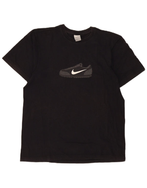 Ανδρικό γραφικό μπλουζάκι Nike τοπ UK 42/44 μεγάλο μαύρο βαμβακερό