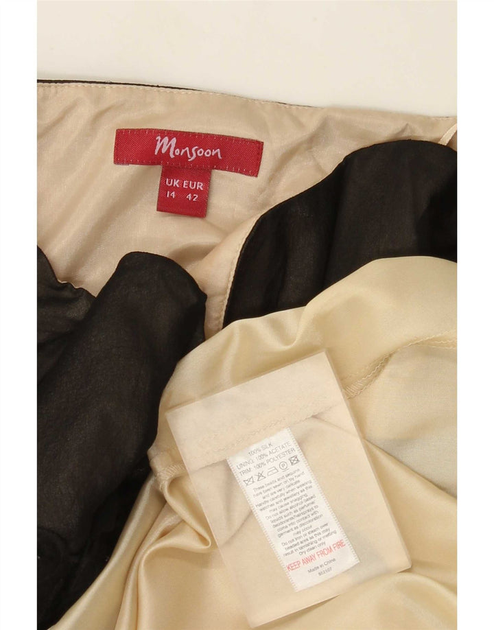 Monsoon Γυναικείο Στράπλες Φόρεμα UK 14 Large Black Silk