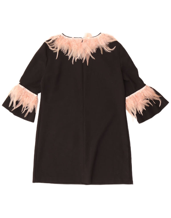 Zara Γυναικείο φόρεμα 3/4 Sleeve Shift UK 16 Large μαύρο πολυεστέρα