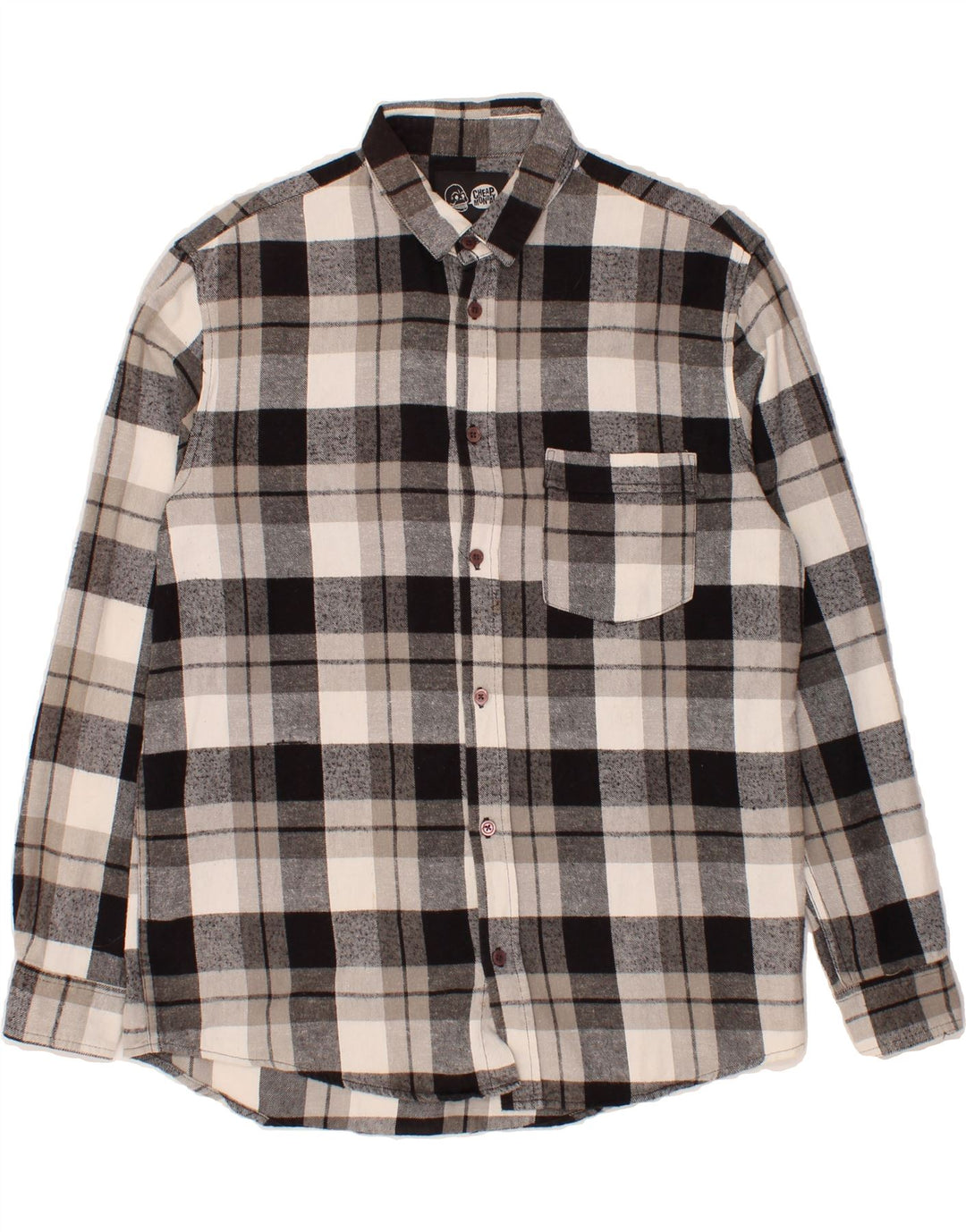 CHEAP MONDAY Mens Flannel Shirt Medium Black Check Cotton Vintage Cheap Monday and Second-Hand Cheap Monday from Messina Hembry 