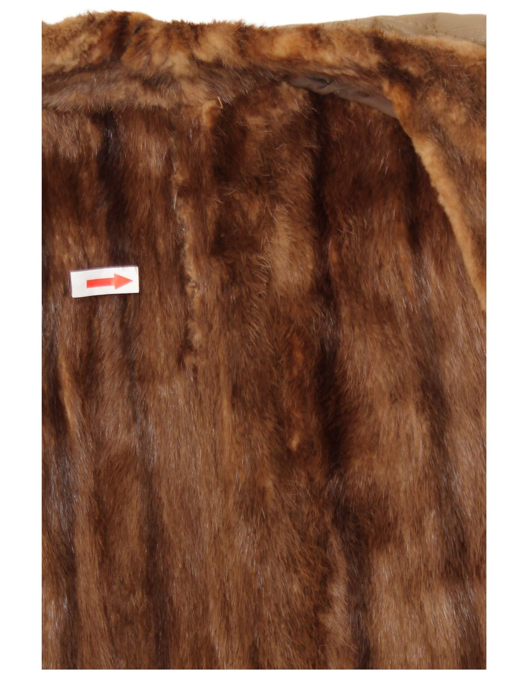 Vintage Γυναικείο Γούνινο Δερμάτινο Παλτό UK 16 Large Beige