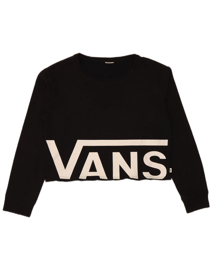 Vans Γυναικεία φούτερ με γραφικά Crop Jumper UK 14 Medium Black