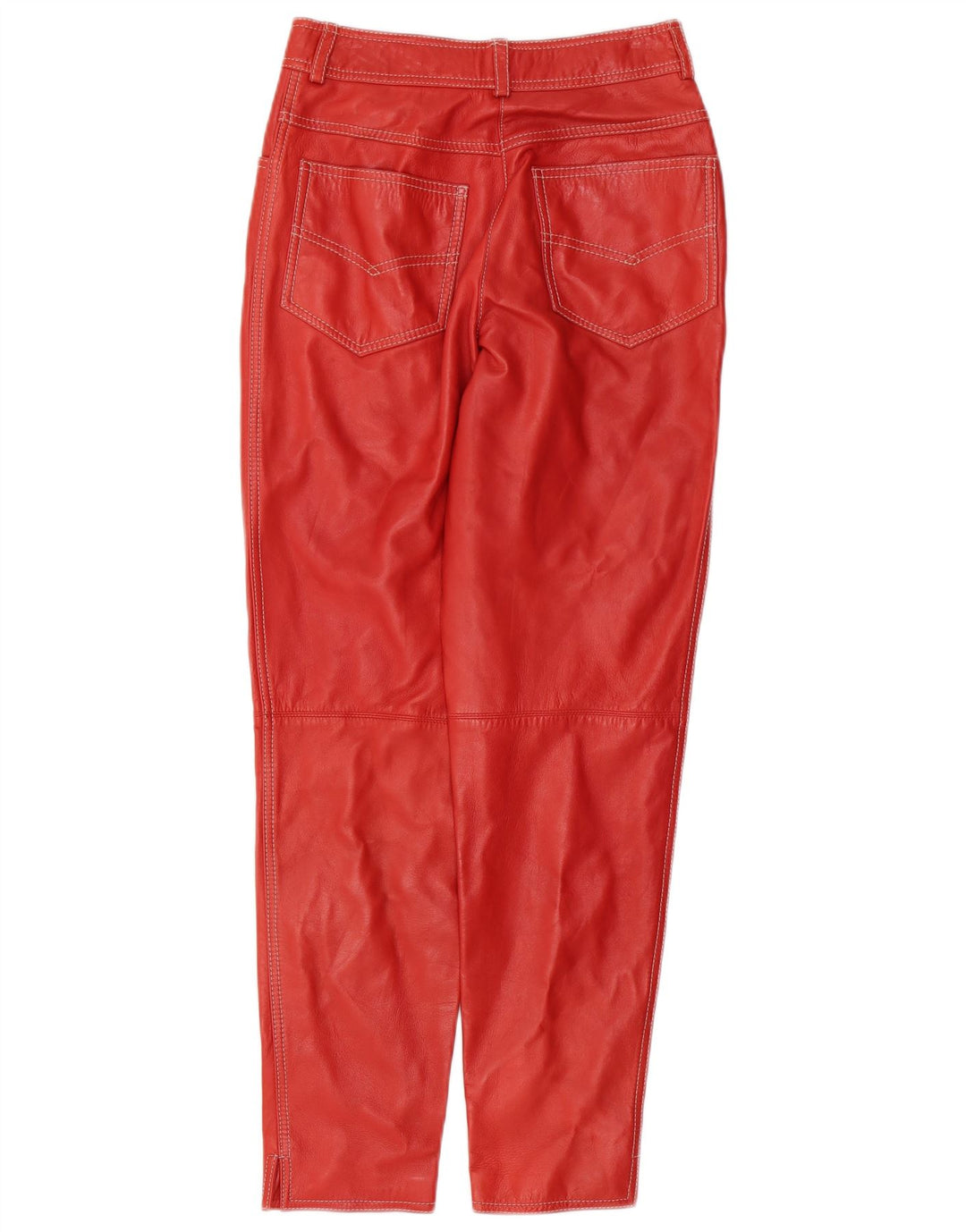 Δερμάτινο παντελόνι RUFF0 Γυναικείο Slim Fit W26 L29 Κόκκινο