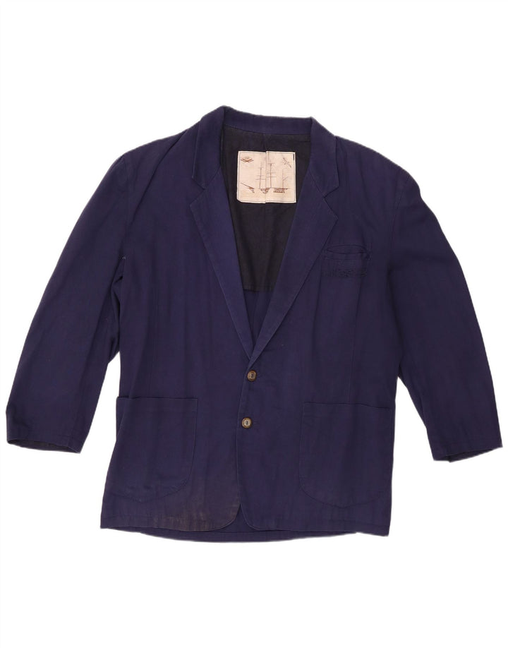 Ανδρικό μπουφάν με 2 κουμπιά 3/4 μανίκια UK 42 XL Navy Blue Cotton