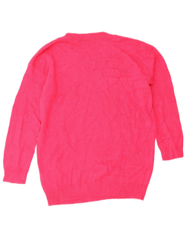 Marks & Spencer Γυναικείο πουλόβερ με λαιμόκοψη UK 14 Medium Pink Christmas