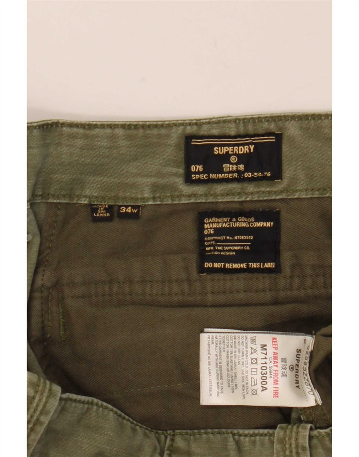 Ανδρικό σορτς Cargo Superdry W34 μεγάλο βαμβακερό χακί