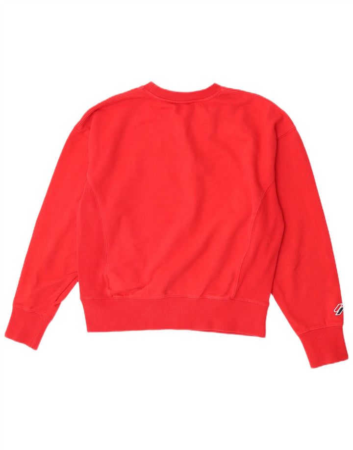 Γυναικεία γραφική φούτερ Superdry Jumper UK 12 μεσαίο κόκκινο βαμβακερό