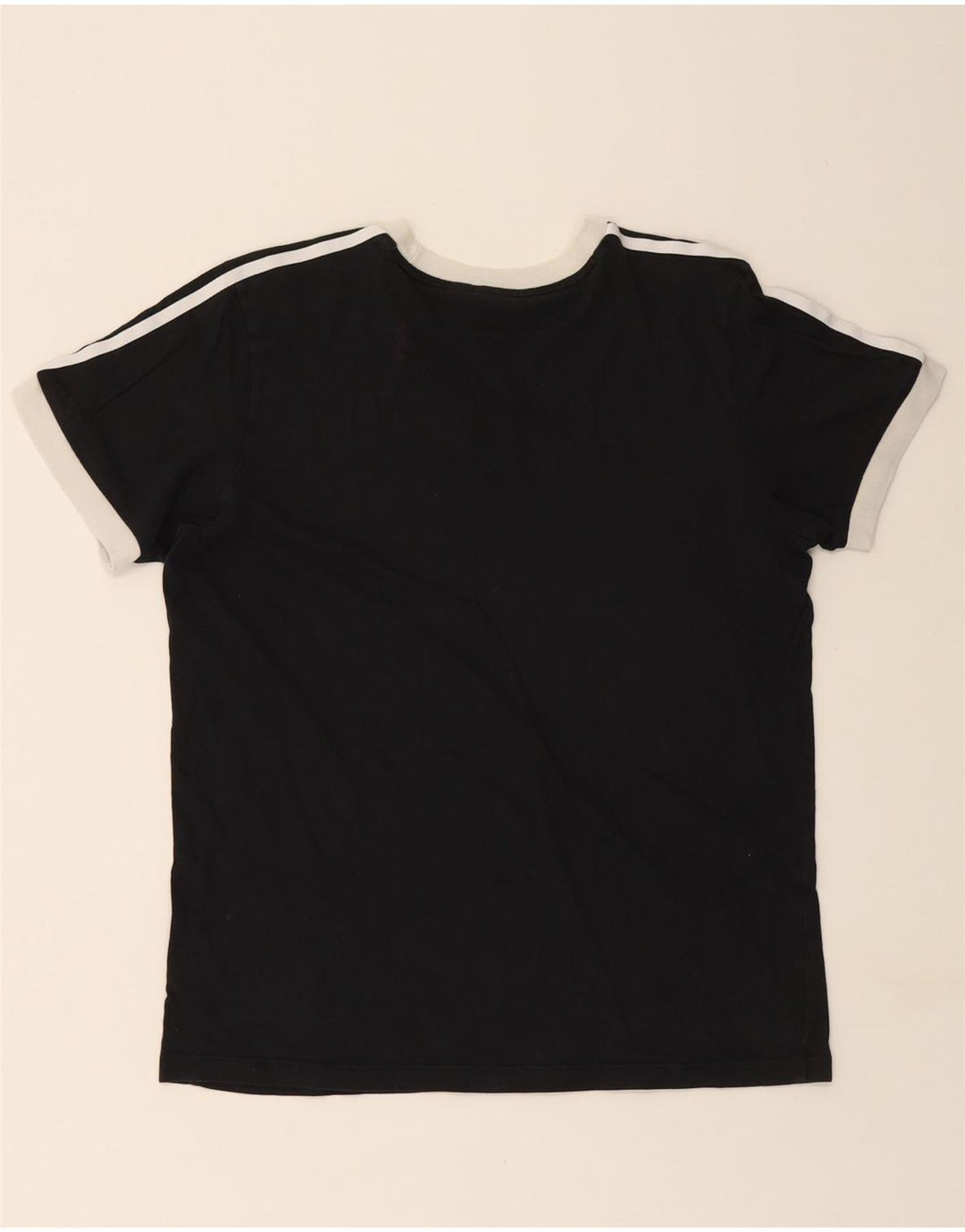 Γυναικείο T-Shirt ADIDAS Top UK 12 μεσαίο μαύρο βαμβακερό