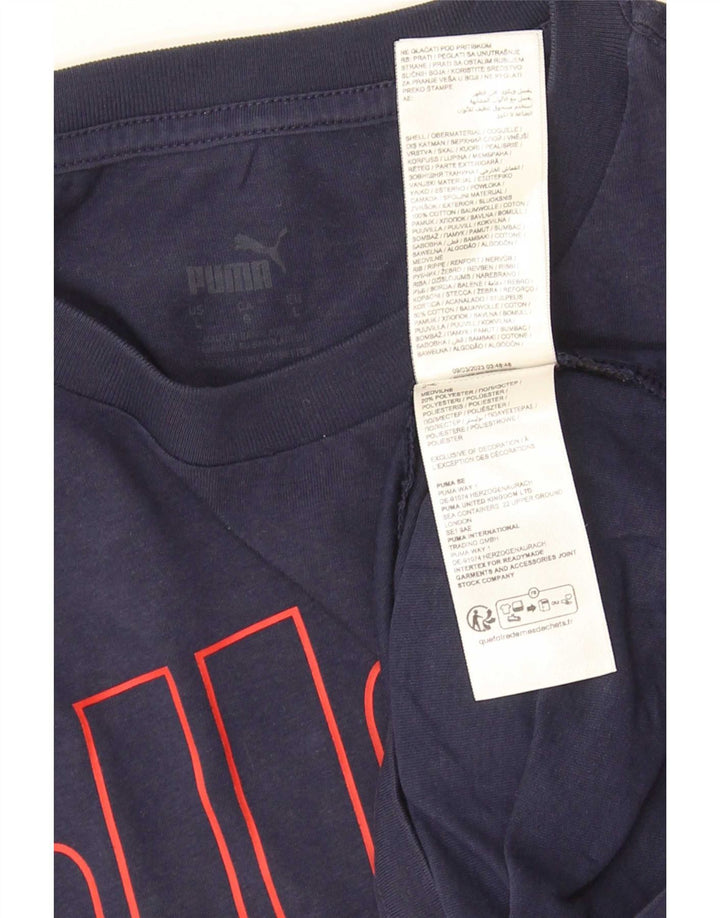 Ανδρικό γραφικό T-Shirt Puma Top Large Navy Blue από βαμβάκι