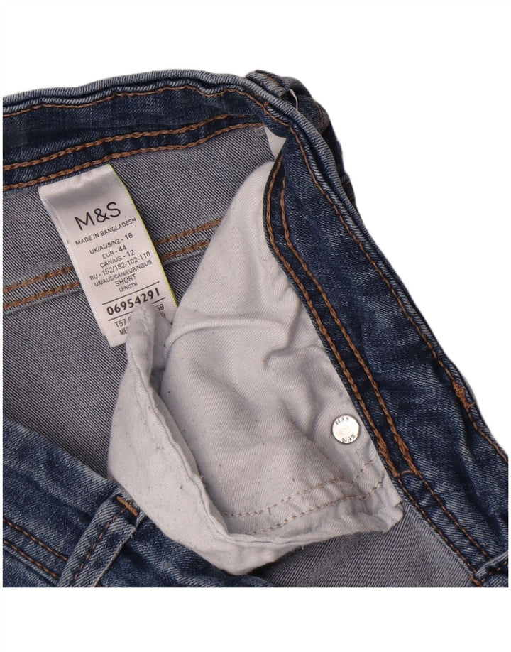 Marks & Spencer Γυναικεία Bootcut Jeans W32 L26 Blue Cotton