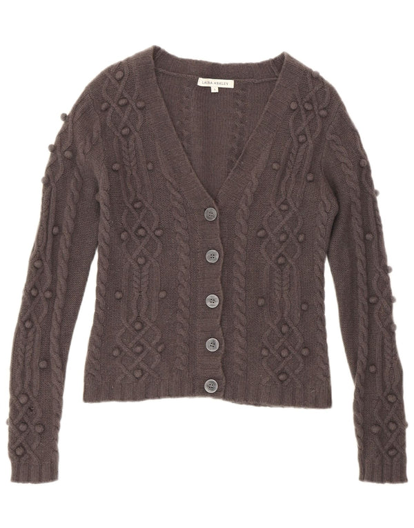 Laura Ashley Γυναικείο πουλόβερ Crop Cardigan UK 10 Small Grey Lambswool