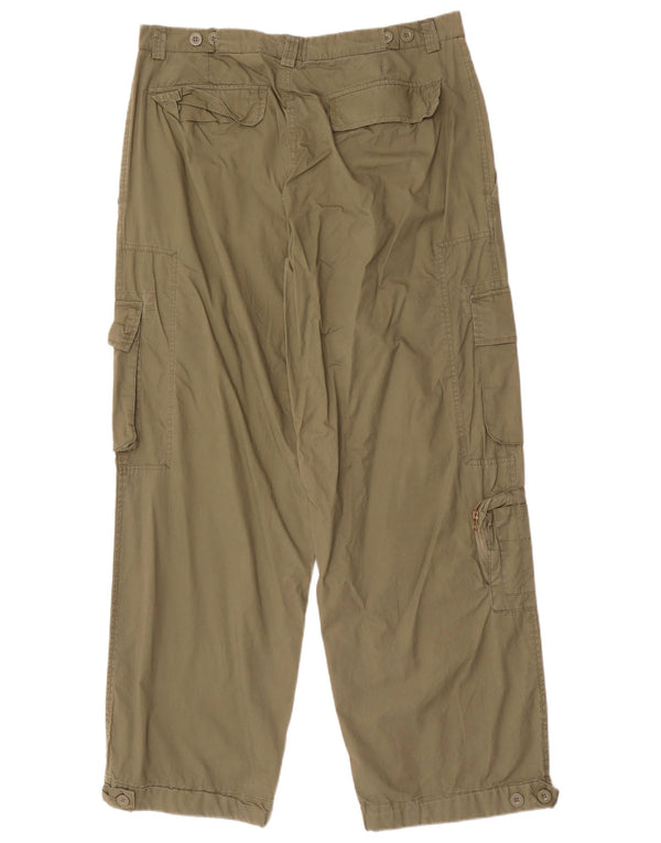 Vintage Ανδρικό ίσιο παντελόνι Cargo Μεγάλο W36 L32 Χακί Floral Βαμβακερό
