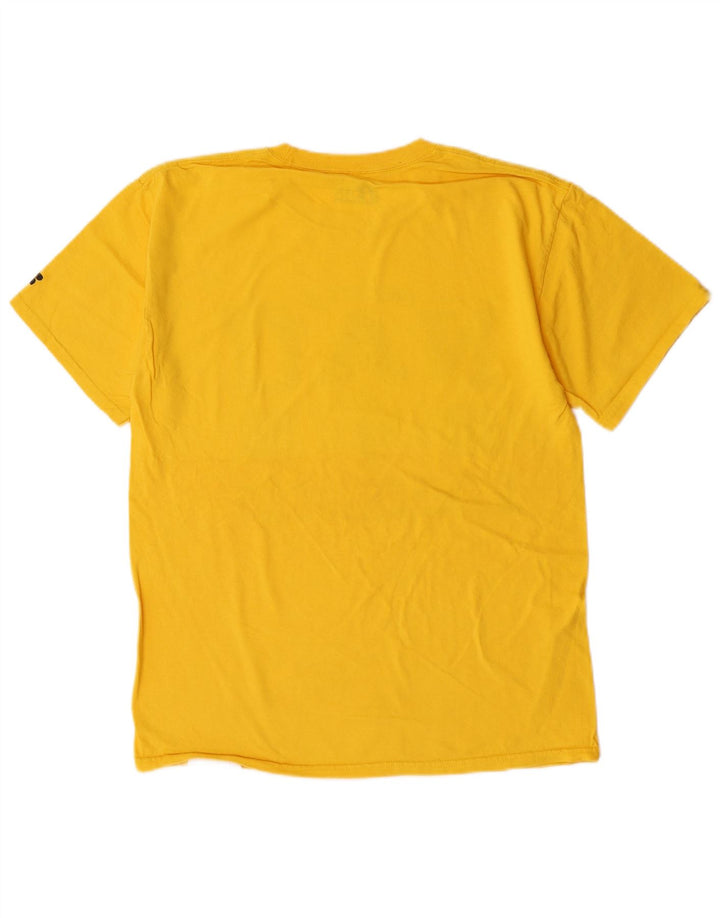 Ανδρικό γραφικό μπλουζάκι Russell Athletic Top από μεσαίο κίτρινο βαμβάκι