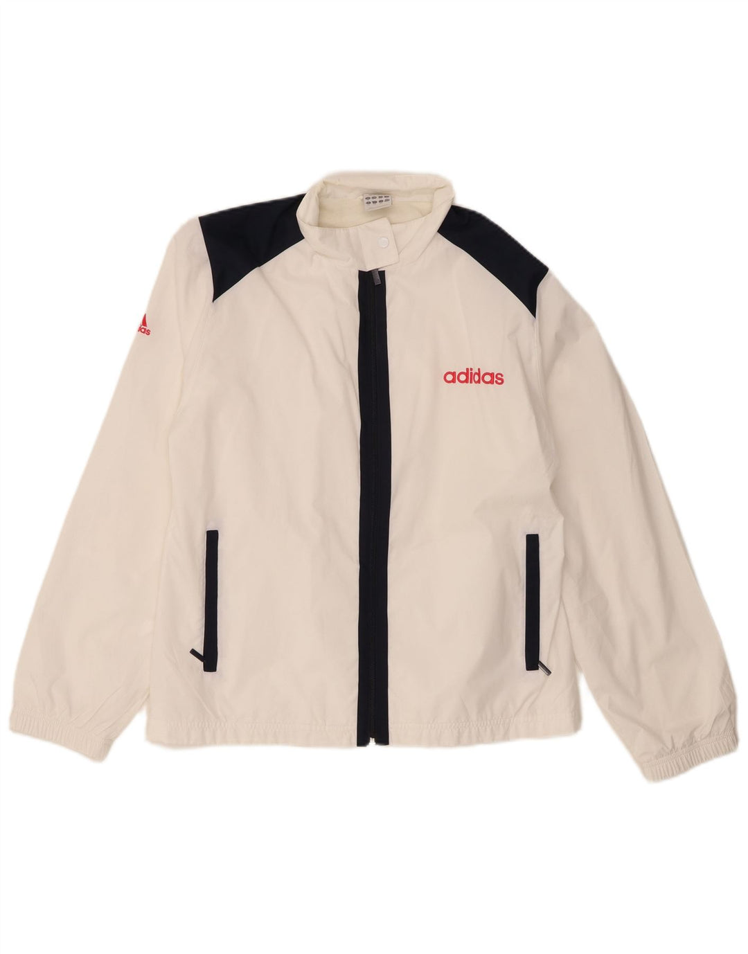 Γυναικεία αθλητική φόρμα Adidas Top Jacket UK 16 Large White Colourblock Polyester