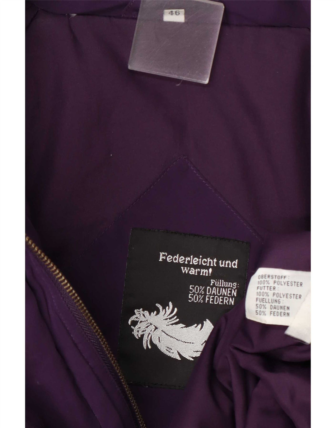 Vintage γυναικείο υπερμεγέθη παλτό EU 46 XL Purple Polyester