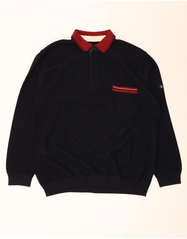Ανδρικό πουλόβερ Green Coast Polo Neck Jumper IT 56 XL Navy Blue Wool