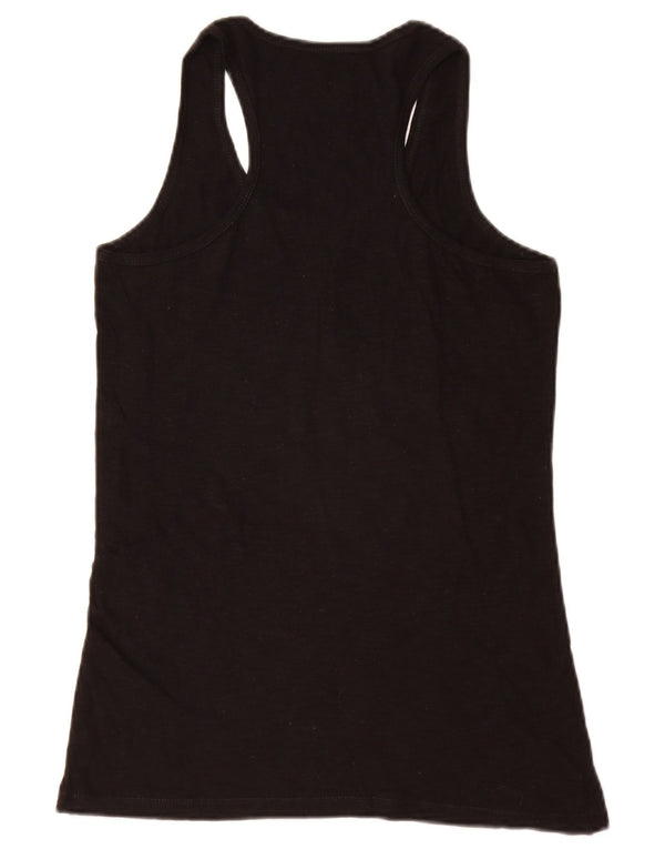 Hard Rock Cafe Womens Prague Graphic Vest Top UK 14 Large Black Cotton