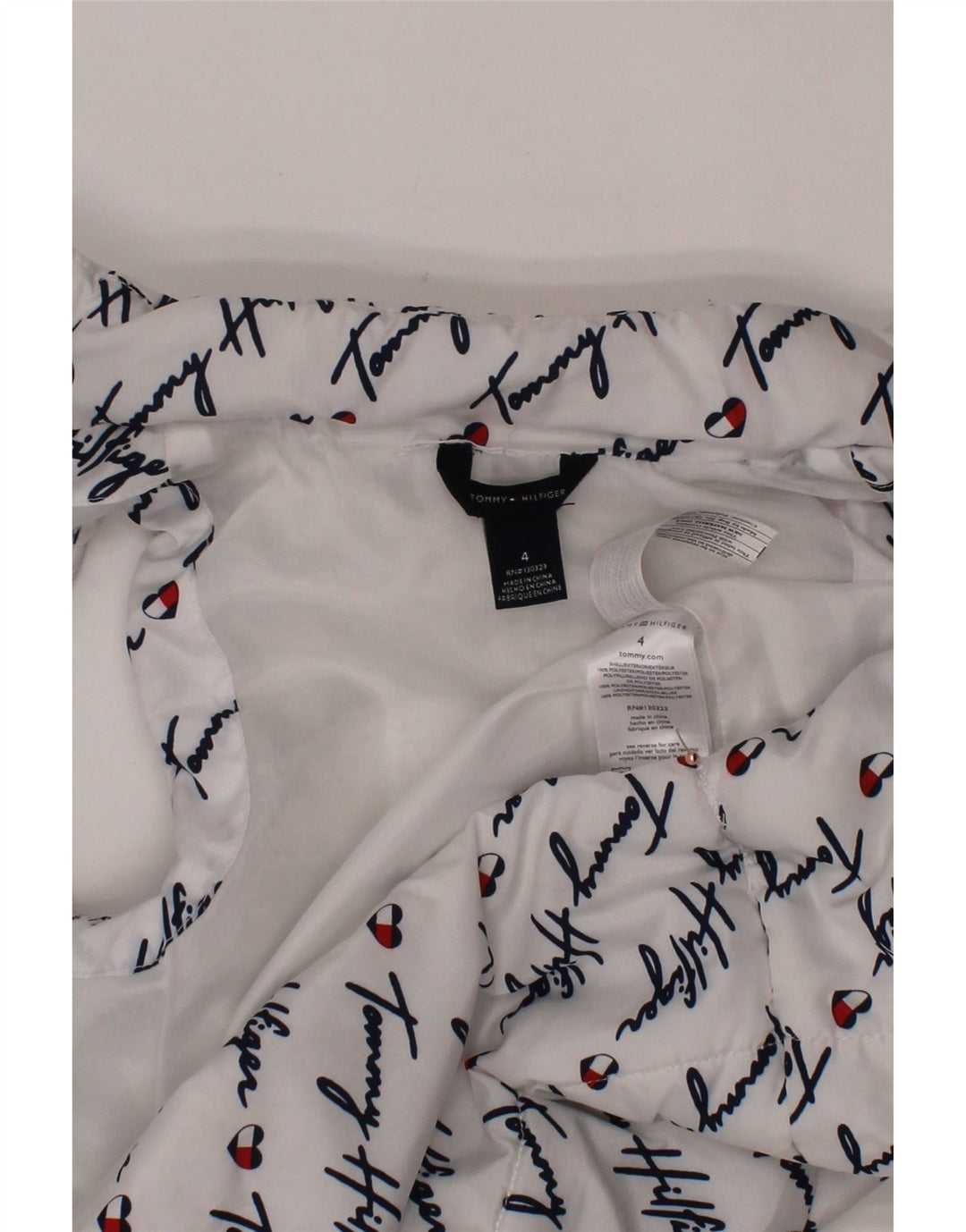 TOMMY HILFIGER Κοριτσίστικα γραφικά με επένδυση Gilet 3-4 ετών Λευκός Πολυεστέρας