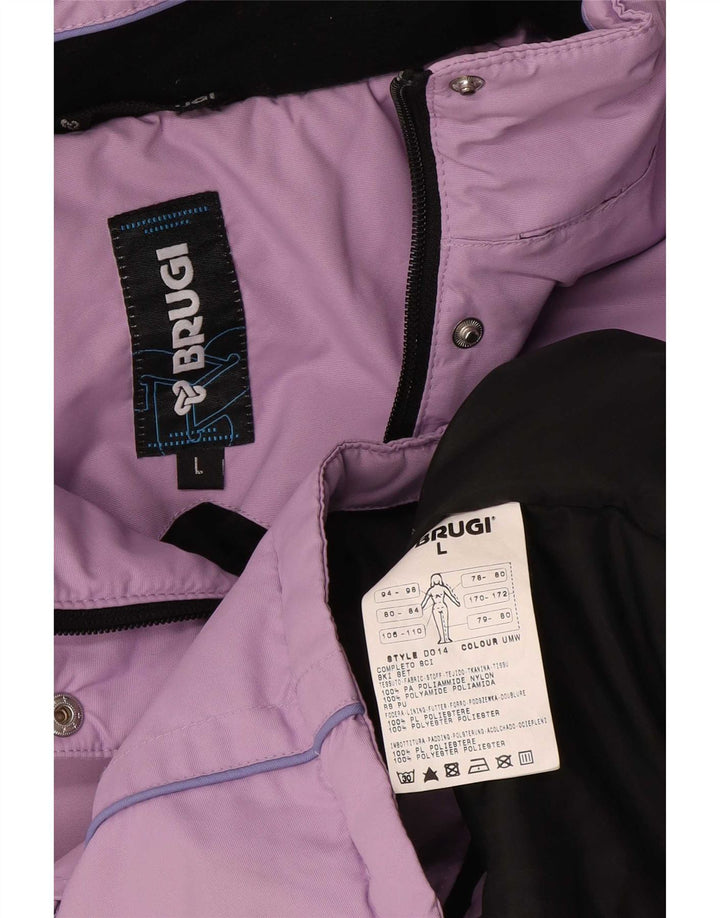 Brugi γυναικείο μπουφάν σκι με κουκούλα UK 16 Large Purple Colorblock Polyester