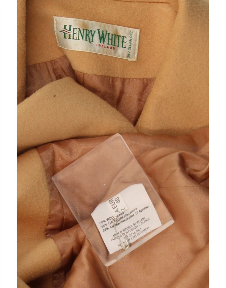 HENRY WHITE Γυναικείο σακάκι σακάκι με 3 κουμπιά UK 14 μεγάλο μπεζ μαλλί