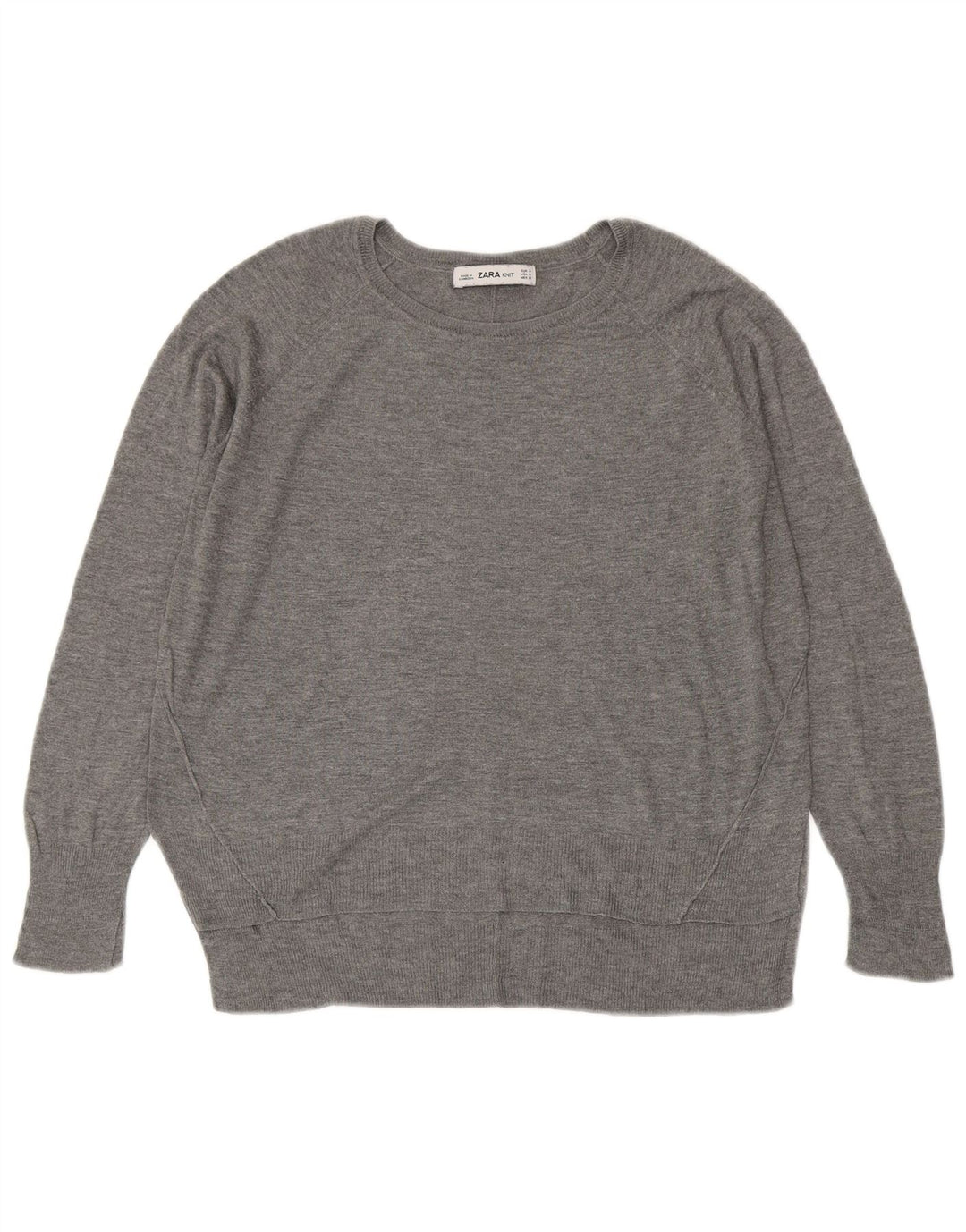 Zara Γυναικείο πουλόβερ με λαιμόκαυστο UK 14 Medium Grey