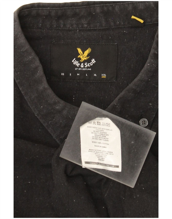 Ανδρικό πουκάμισο Lyle & Scott 2XL από βαμβακερό μαύρο χρώμα