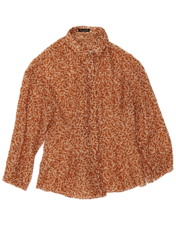 Massimo Dutti Γυναικείο πουκάμισο 3/4 Μπλούζα EU 38 Small Beige Floral